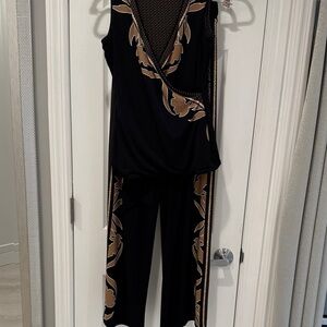 Top and wide leg pants